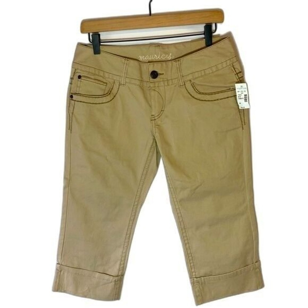 Maurices Y2K Tan Bermuda Shorts Womens Casual Stretch Mid Rise Summer Shorts 5/6